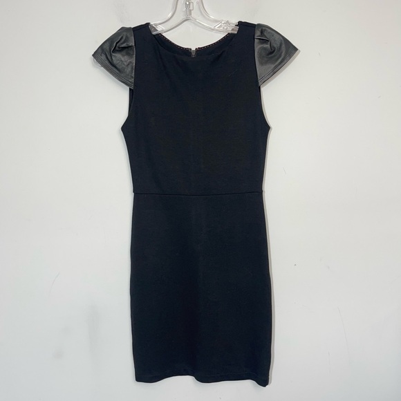 Alice + Olivia Gracie Leather Cap Sleeve Dress Size 0 Employed Career Cocktail - Picture 5 of 13